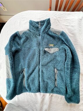 L.L. Bean Teal Sherpa Jacket with Gray Accents